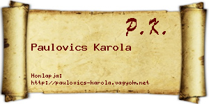 Paulovics Karola névjegykártya